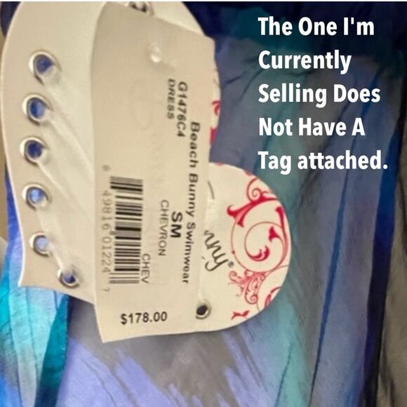 BEACH BUNNY RARE CHEVRON COVER UP DRESS  SZ S $178 - Picture 8 of 8